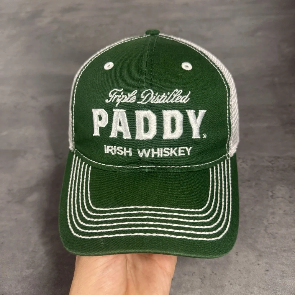 Paddy Irish Whiskey Hat Green White Dad Cap Adjustable‎ Strap Liquor Alcohol